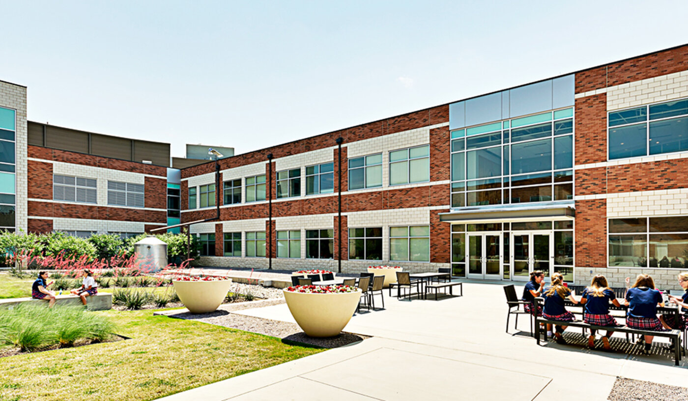 Ursuline Academy of Dallas campus courtyard